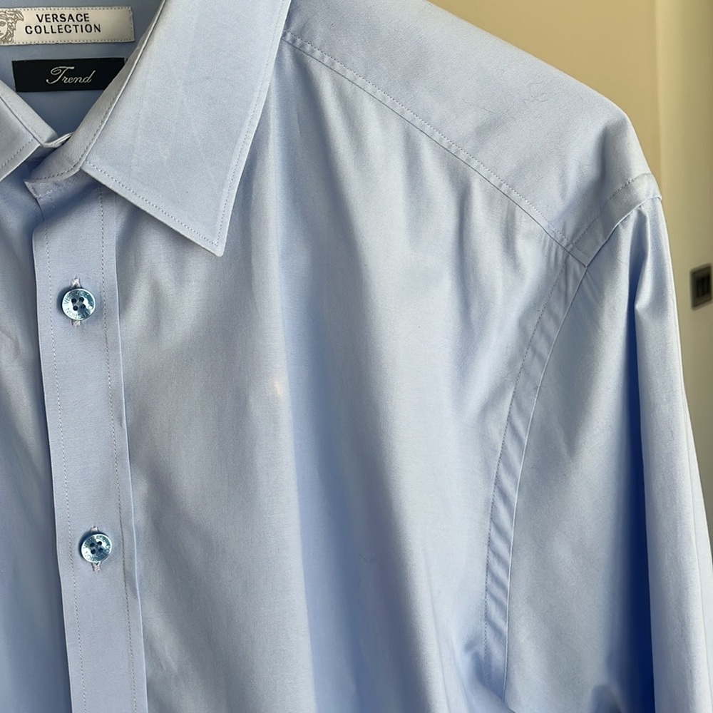 Blue Versace Collection Dress Shirt